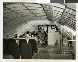 Photograph of Howard Hughes with his crew on the HK-1 Flying Boat in the Los Angeles Harbor, 1947