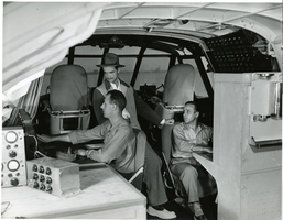 Photograph of Howard Hughes and Dave Evans on the Flying Boat, Los Angeles Harbor, November 1, 1947