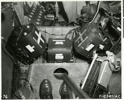 Photograph of interior of an Army Air Forces airplance, circa 1940s-1950s