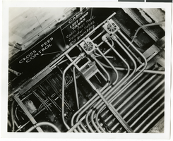 Photograph of airplane equipment and plumbing, 1930-1950
