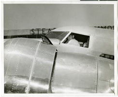 Photograph of Howard Hughes in the Lockheed 14, Los Angeles, California, July 4, 1938