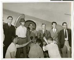Photograph of Howard Hughes and his crew, July 10, 1938