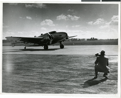 Photograph of Howard Hughes after arriving in Minneapolis, Minnesota, July 14, 1938