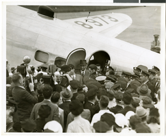 Photograph of crowds at Floyd Bennett Airfield, New York, July 1938