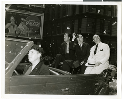 Photograph of a parade procession for Howard Hughes, New York, July 15, 1938