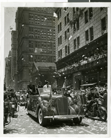 Photograph of a parade procession for Howard Hughes, New York, July 15, 1938