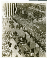 Photograph of a parade procession for Howard Hughes, New York, July 15, 1938