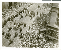 Photograph of a parade for Howard Hughes, New York City, July 15, 1938
