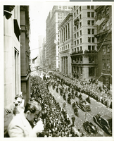 Photograph of a parade for Howard Hughes, New York City, July 15, 1938