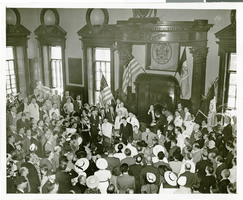Photograph of Howard Hughes in City Hall, New York City, July 15, 1938