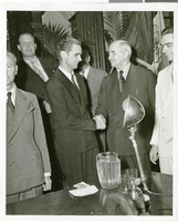 Photograph of Howard Hughes in City Hall, New York City, July 15, 1938
