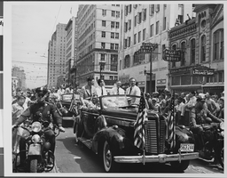 Photograph of a parade for Howard Hughes, Chicago, 1938