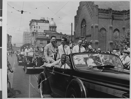Photograph of a parade for Howard Hughes, Chicago, 1938