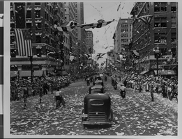 Photograph of a parade for Howard Hughes, Chicago, 1938