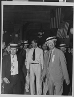 Photograph of a parade for Howard Hughes, Texas, 1938