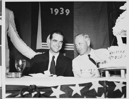 Photograph of a banquet for Howard Hughes, Texas, 1938