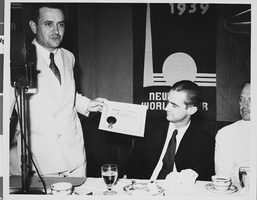 Photograph of a banquet for Howard Hughes, Texas, 1938