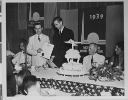 Photograph of a banquet for Howard Hughes, Texas, 1938