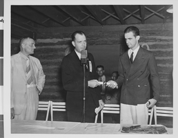 Photograph of a banquet for Howard Hughes, Texas, 1938
