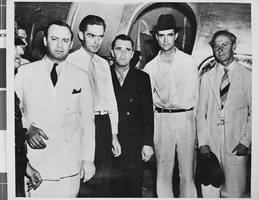 Photograph of Howard Hughes and others, Los Angeles, 1938