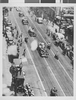 Photograph of a parade for Howard Hughes, Texas, 1938