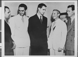 Photograph of Howard Hughes with other men, circa 1930s