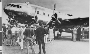 Photograph of one of Howard Hughes' planes, circa late 1930s