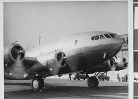 Photograph of Howard Hughes's airplane, circa late 1930s