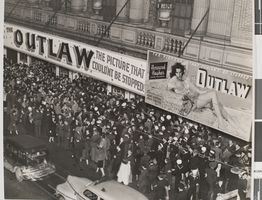 Photograph of advertisements for The Outlaw, circa late 1930s