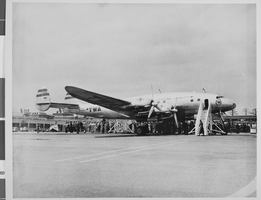 Photograph of Howard Hughes and others, circa 1943