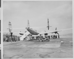 Photograph of Howard Hughes and others, circa 1943