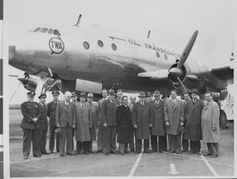 Photograph of Howard Hughes and others, circa 1943