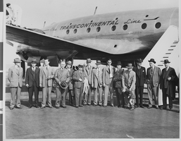 Photograph of Howard Hughes and others, circa 1943