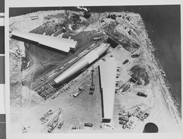 Photograph of Howard Hughes' Hercules, Terminal Island, California, circa 1946