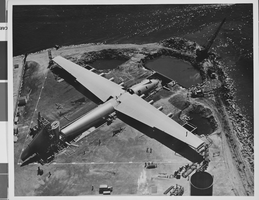 Photograph of Howard Hughes' Hercules, Terminal Island, California, circa 1946