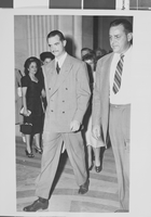 Photograph of Howard Hughes at hearing, Washington, August 09, 1947