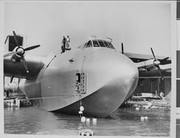 Photograph of Howard Hughes' Flying Boat, San Pedro, California, November 02, 1947