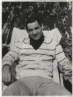 Photograph of Vassili Sulich sitting outdoors, 1950s-1960s