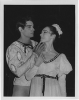 Photograph of Vassili Sulich and Ethéry Pagava performing in the ballet "Romeo et Juliette," Spain, 1956-1957