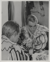 Photograph of Vassili Sulich in costume in his dressing room, "Cyrano de Bergerac," Paris, France, 1959