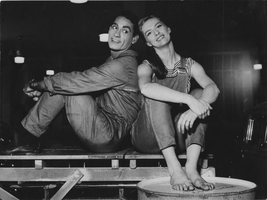 Photograph of Vassili Sulich with an unidentified actress, Paris, France, early 1960s