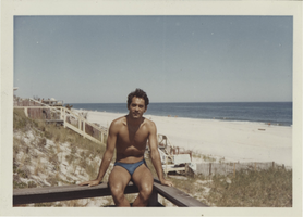 Photograph of Vassili Sulich at a beach, July 1964