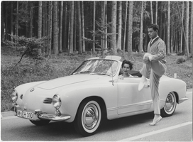 Photograph of Vassili Sulich and an unidentified actress in the film "Das Auto," Munich, Germany, 1959-1960