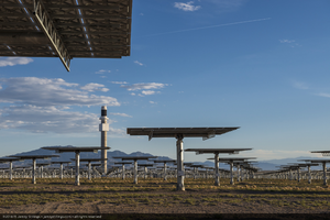 Heliostats (mirrors) at Crescent Dunes Solar, near Tonopah, Nevada: digital photograph