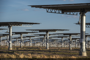 Heliostats (mirrors) at Crescent Dunes Solar, near Tonopah, Nevada: digital photograph