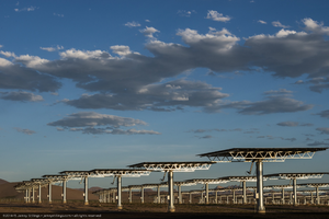 Heliostats (mirrors) at Crescent Dunes Solar, near Tonopah, Nevada: digital photograph