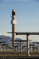 Heliostats (mirrors) at Crescent Dunes Solar, near Tonopah, Nevada: digital photograph