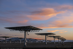 Heliostats (mirrors) at Crescent Dunes Solar, near Tonopah, Nevada: digital photograph