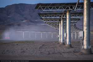 Heliostats (mirrors) at Crescent Dunes Solar, near Tonopah, Nevada: digital photograph