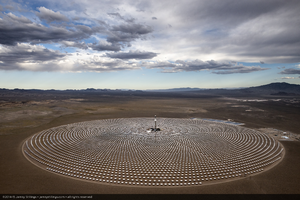 Aerial photo of Crescent Dunes Solar, near Tonopah, Nevada: digital photograph